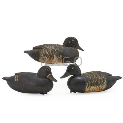 Appraisal: AMERICAN BLUE BILL DUCK DECOYS Three th c One with