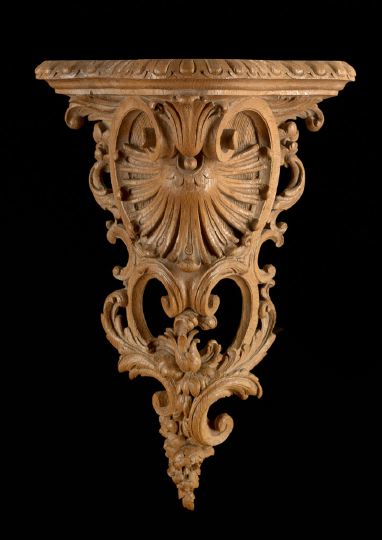 Appraisal: Good Large French Carved Oak Bracket Shelf fourth quarter th