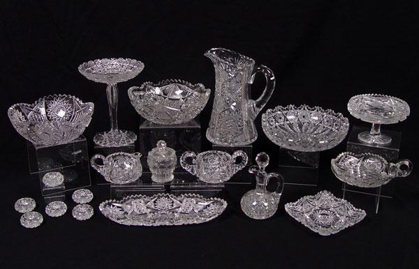 Appraisal: PIECE ESTATE COLLECTION OF AMERICAN BRILLIANT CUT GLASS To include