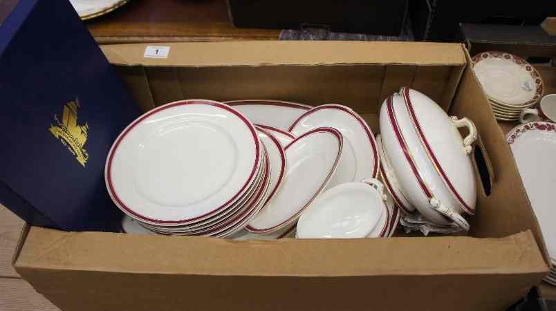 Appraisal: Tray comprising Coalport Rich Burgundy and Gilt C pattern Tableware