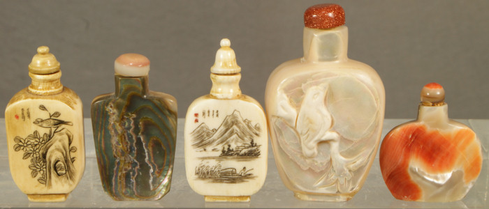 Appraisal: Chinese snuff bottle lot of to include in mother of