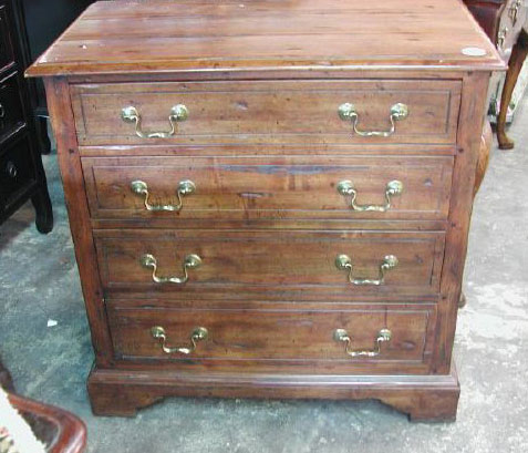 Appraisal: William IV Revival Fruitwood Four-Drawer Chest the top with an