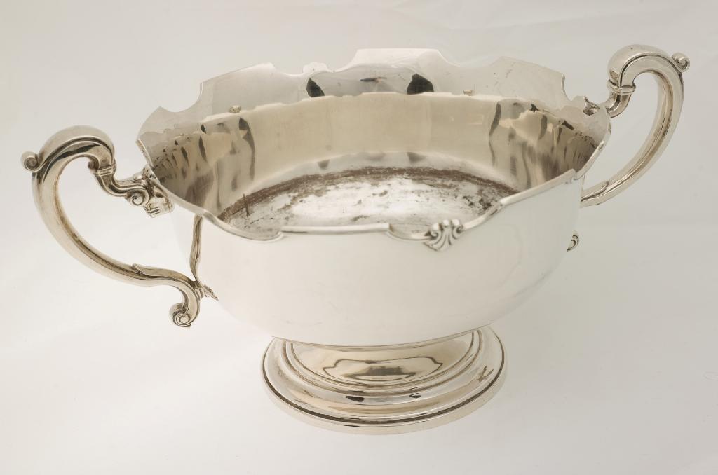 Appraisal: GEORGE V SILVER TWO-HANDLED PUNCH BOWL ADIE BROS BIRMINGHAM of