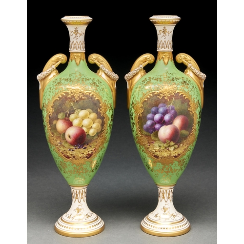 Appraisal: A pair of Coalport vases - painted by F H