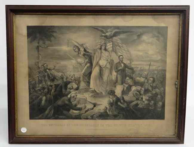 Appraisal: th c Civil War era Lady Liberty Lincoln print ''The