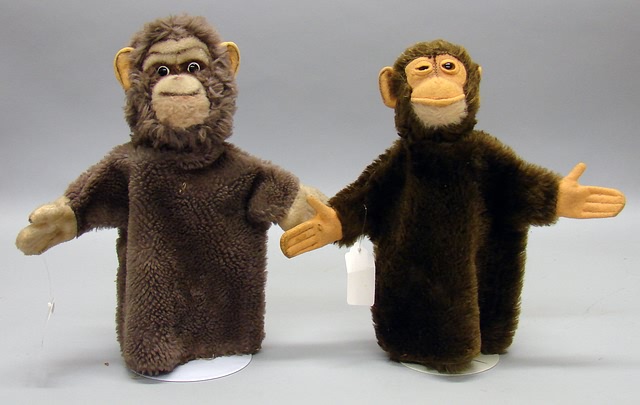 Appraisal: Pair of monkey hand puppets Gora gorilla with plush body