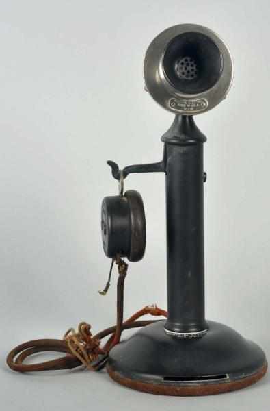 Appraisal: Western Electric BG Candlestick Telephone Circa Black steel base and