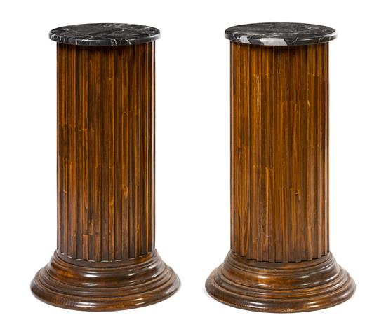 Appraisal: Sale Lot A Pair of English Oak Pedestals each having