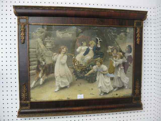 Appraisal: Victorian Mezzotint Children at Play collieat their side ornate frame