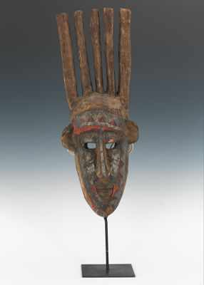 Appraisal: Bamana or Marka N'tomo Mask Mali Wood mask with applied