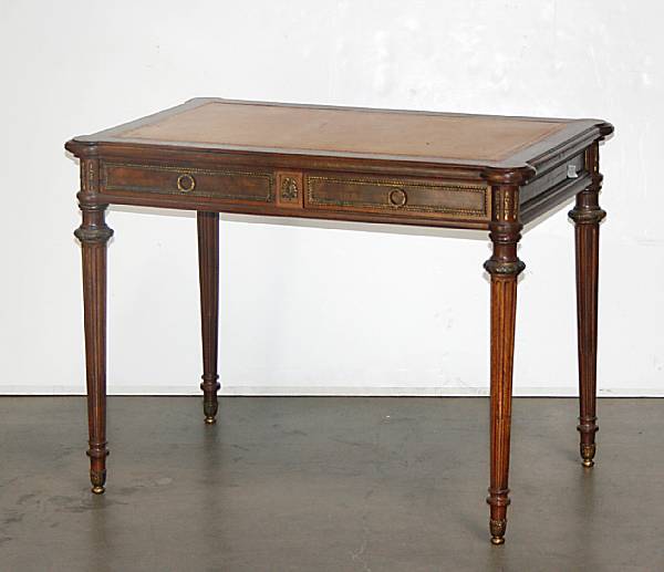 Appraisal: A Louis XVI style gilt bronze mounted mahogany desk late