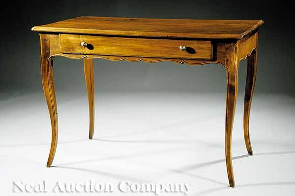 Appraisal: A Provincial Louis XV-Style Walnut Library Table mid- th c