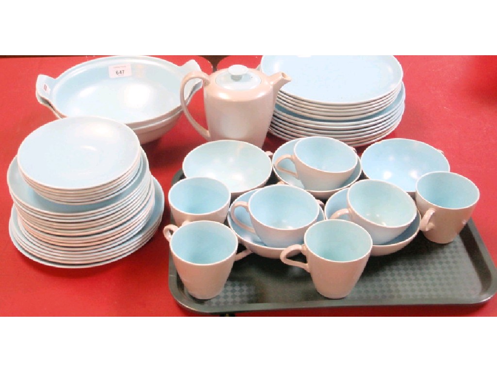 Appraisal: A Poole pottery coffee soup and dinner service