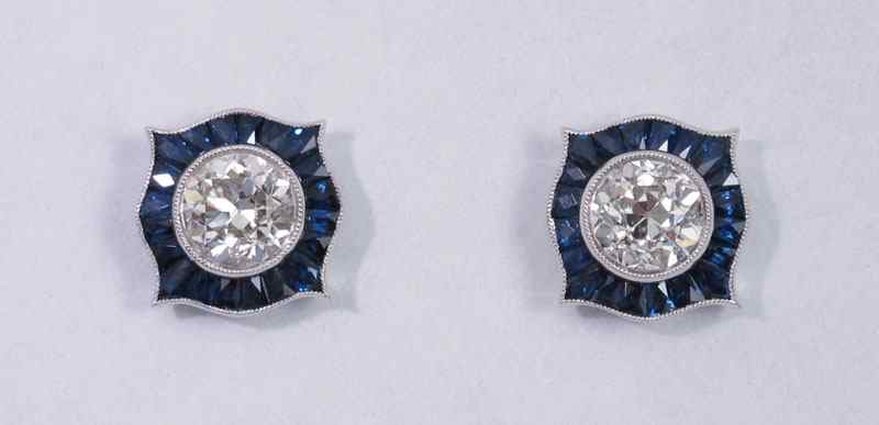 Appraisal: PLATINUM DIAMOND EARRINGS BY SOPHIA D Designer platinum ear studs