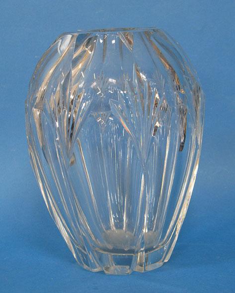 Appraisal: AN ART DECO GLASS VASE of bulbous form with panel