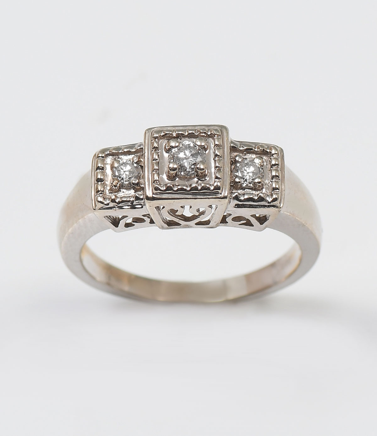 Appraisal: K DIAMOND BAND K white gold diamond ring contains round