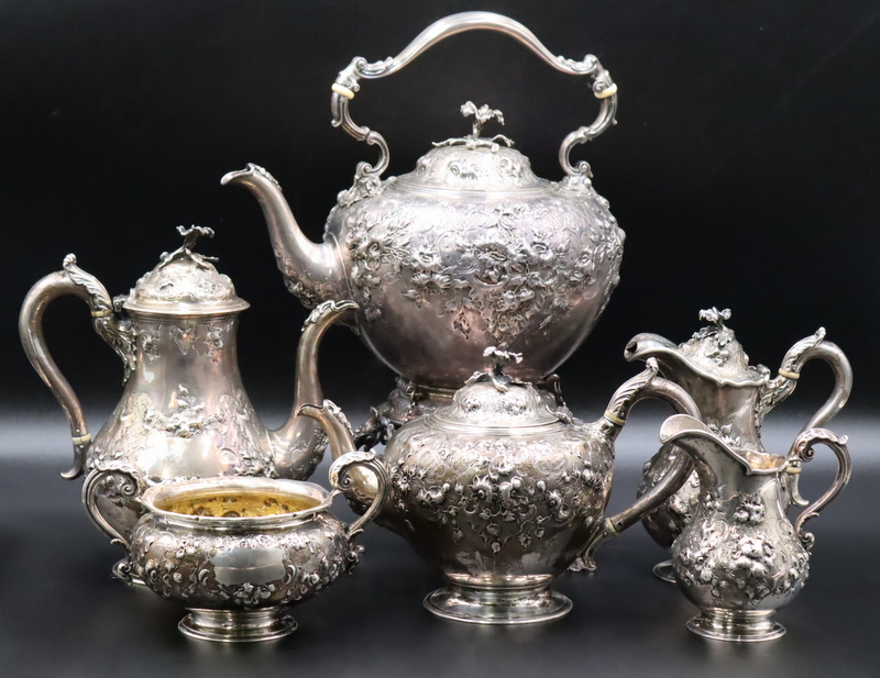 Appraisal: SILVER Pc John Samuel Hunt English Silver Tea Service piece