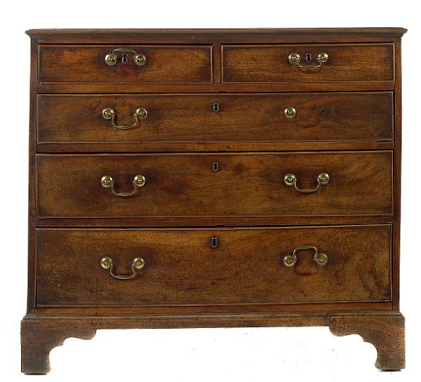 Appraisal: A George III mahogany chest of drawers height in width