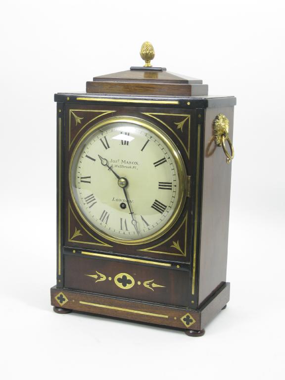 Appraisal: A Regency Bracket Clock in mahogany case with ebony stringing