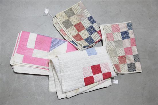 Appraisal: FOUR SMALL QUILTS Doll or crib quilts Two patchwork quilts