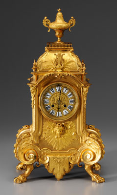 Appraisal: Louis Philippe dor bronze clock cast rococo elements including foliage