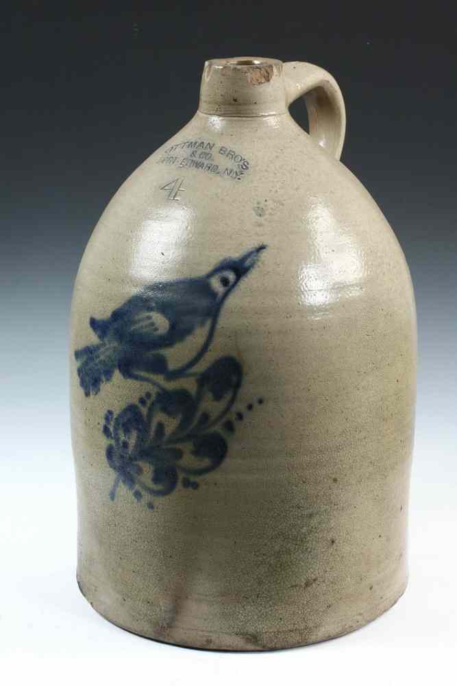 Appraisal: STONEWARE JUG - Four Gallon Stoneware Jug by Ottman Bros