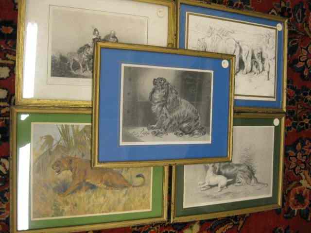 Appraisal: Framed Animal Related Prints engravings including dog horses