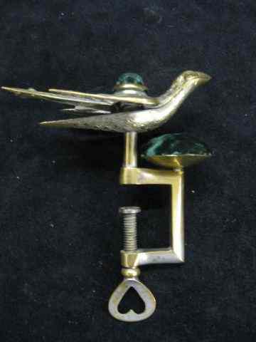 Appraisal: Victorian Sewing Bird with Pin Cushions clamp '' brass