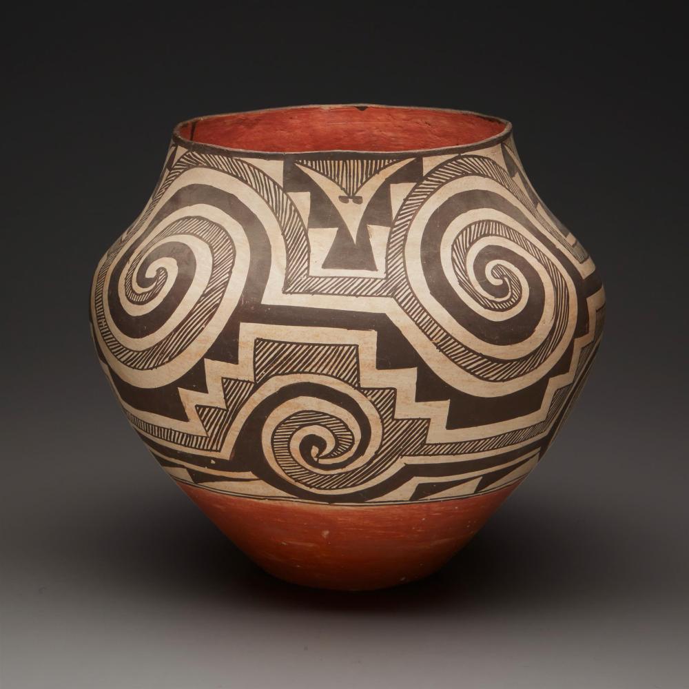 Appraisal: A large polychrome Acoma pottery olla First-quarter th Century New