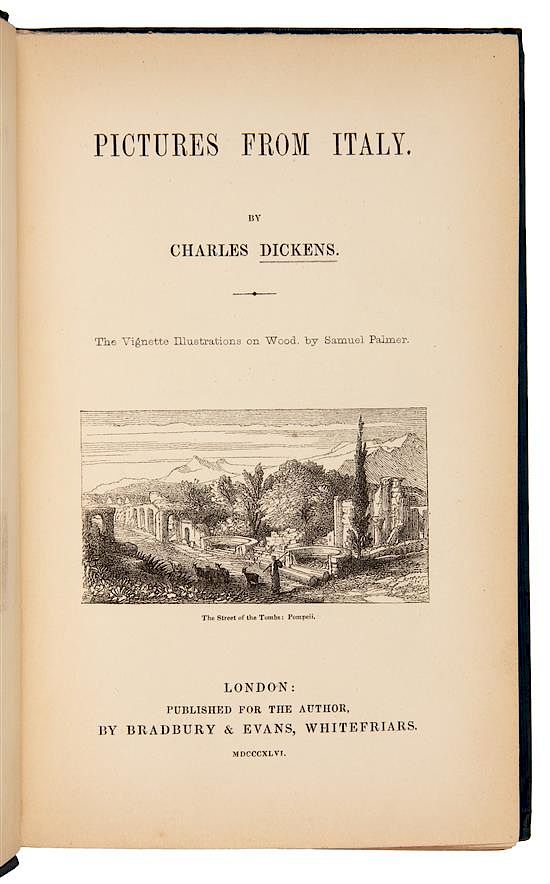 Appraisal: DICKENS Charles - Pictures from Italy London Bradbury Evans for