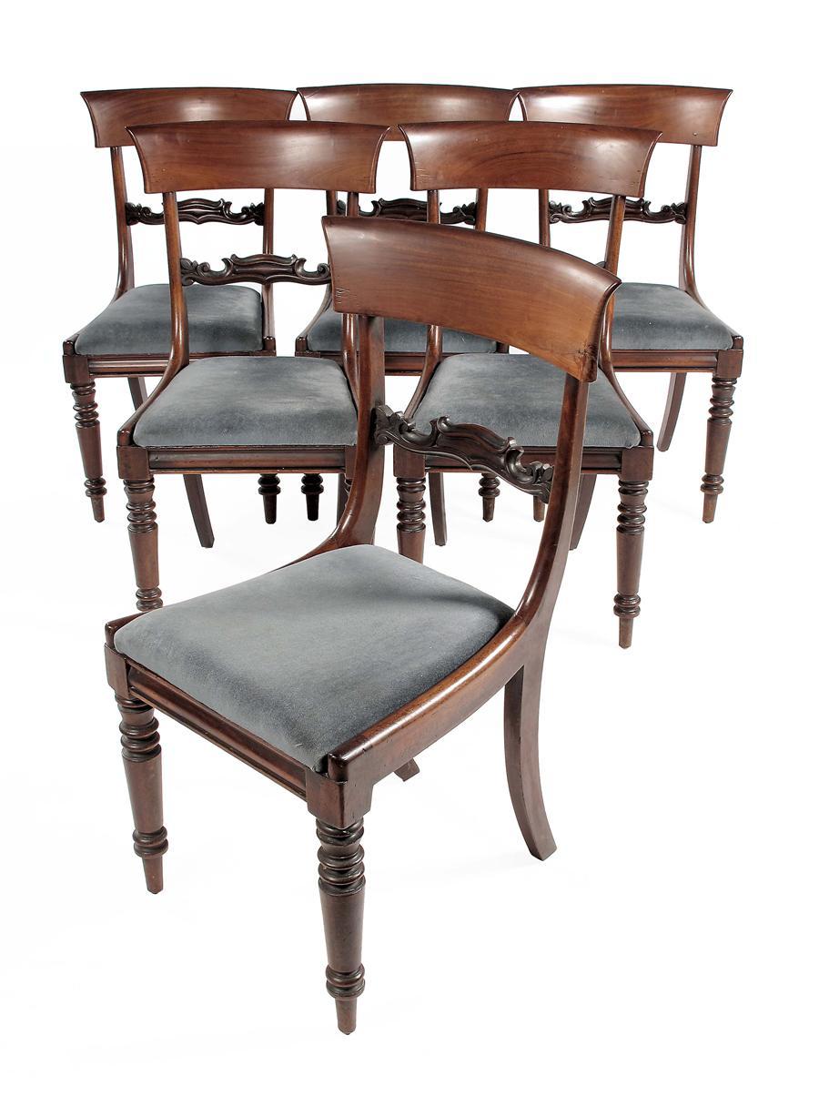 Appraisal: A set of six early Victorian mahogany dining chairs