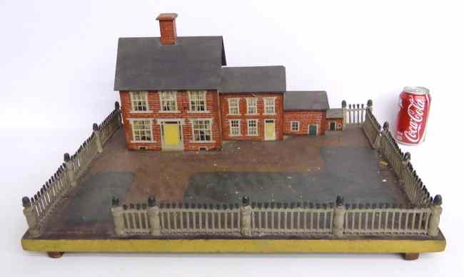 Appraisal: th c house model reverse painted glass with polychrome painted