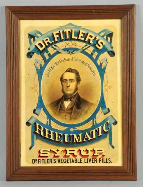 Appraisal: Early Tin Dr Fitler's Rheumatic Syrup Sign Made by F