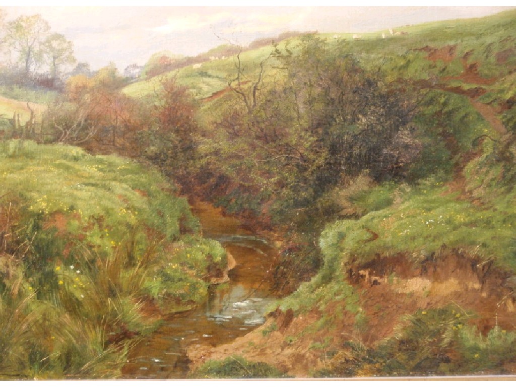 Appraisal: H Wallace The Sommersby Brook oil on canvas signed l