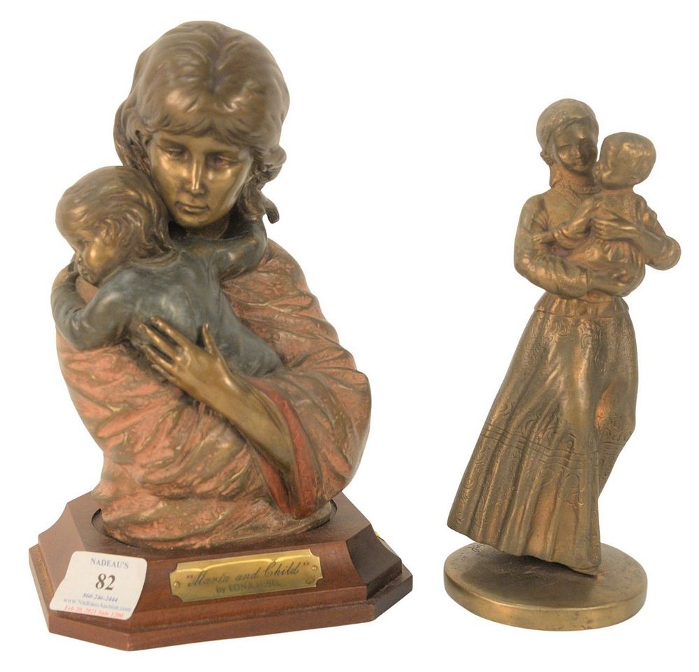 Appraisal: Pair of Edna Hibel Bronzes to include one bronze with