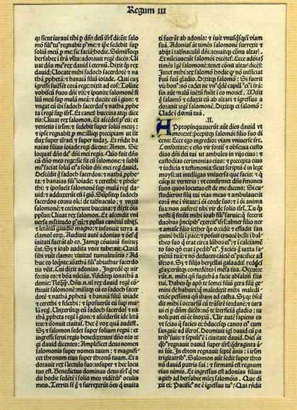 Appraisal: pieces Christian Bible Leaves on Paper Latin Vulgate Regnum III