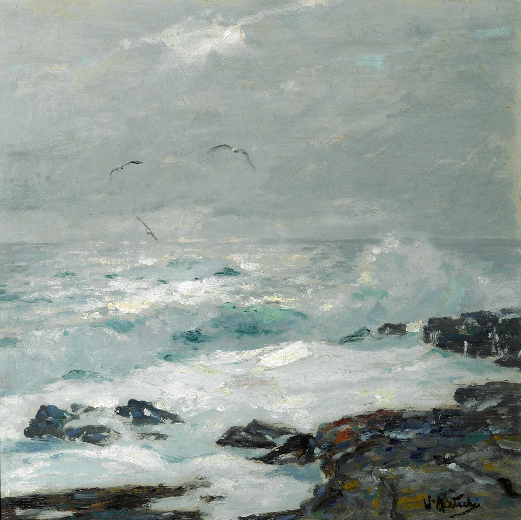 Appraisal: William Frederick Ritschel American - Surf breaking on the rocks