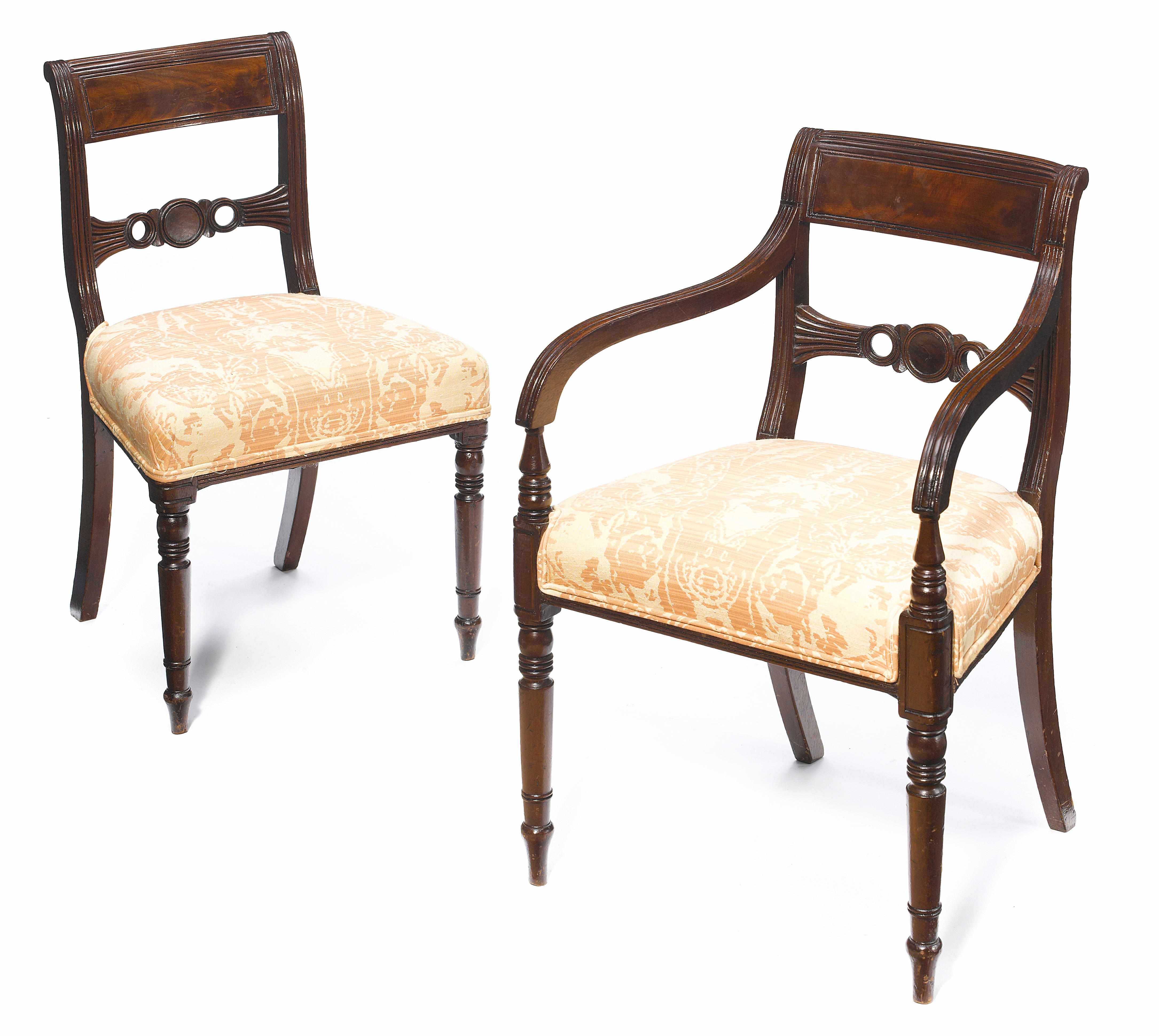 Appraisal: A set of six Regency mahogany dining chairs first quarter