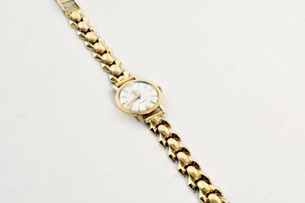 Appraisal: LADIES KT YELLOW GOLD INCABLOC WATCH Jewels Stamped KT