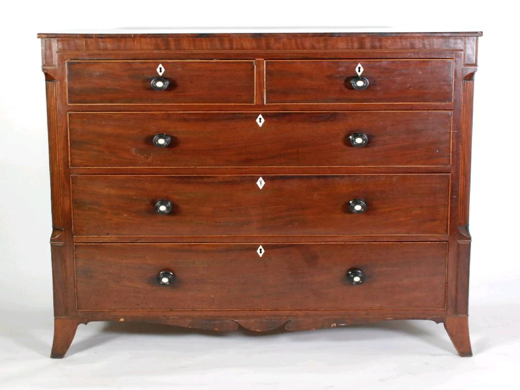 Appraisal: EARLY TH CENTURY MAHOGANY CHEST OF DRAWERS the oblong top