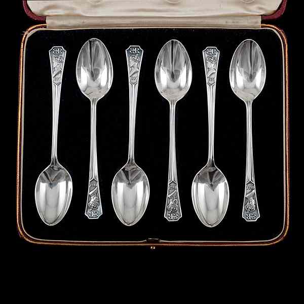 Appraisal: Edward VIII Commemorative Sterling Demitasse Spoons Sheffield England A six-piece