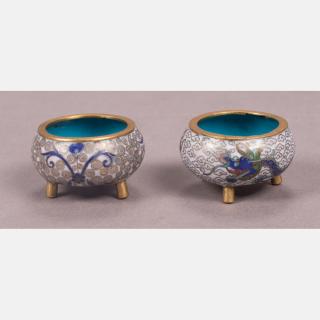 Appraisal: A Pair of Chinese Cloisonn Salts th Century A Pair