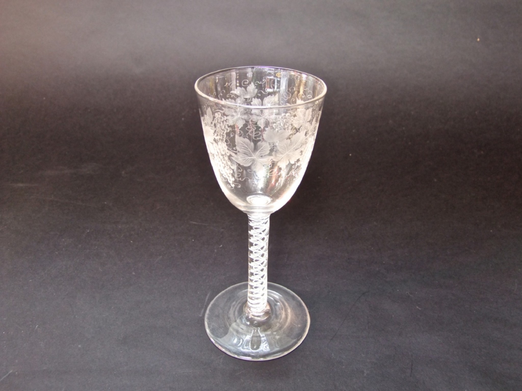 Appraisal: A fine th century hand blown wine glass the round