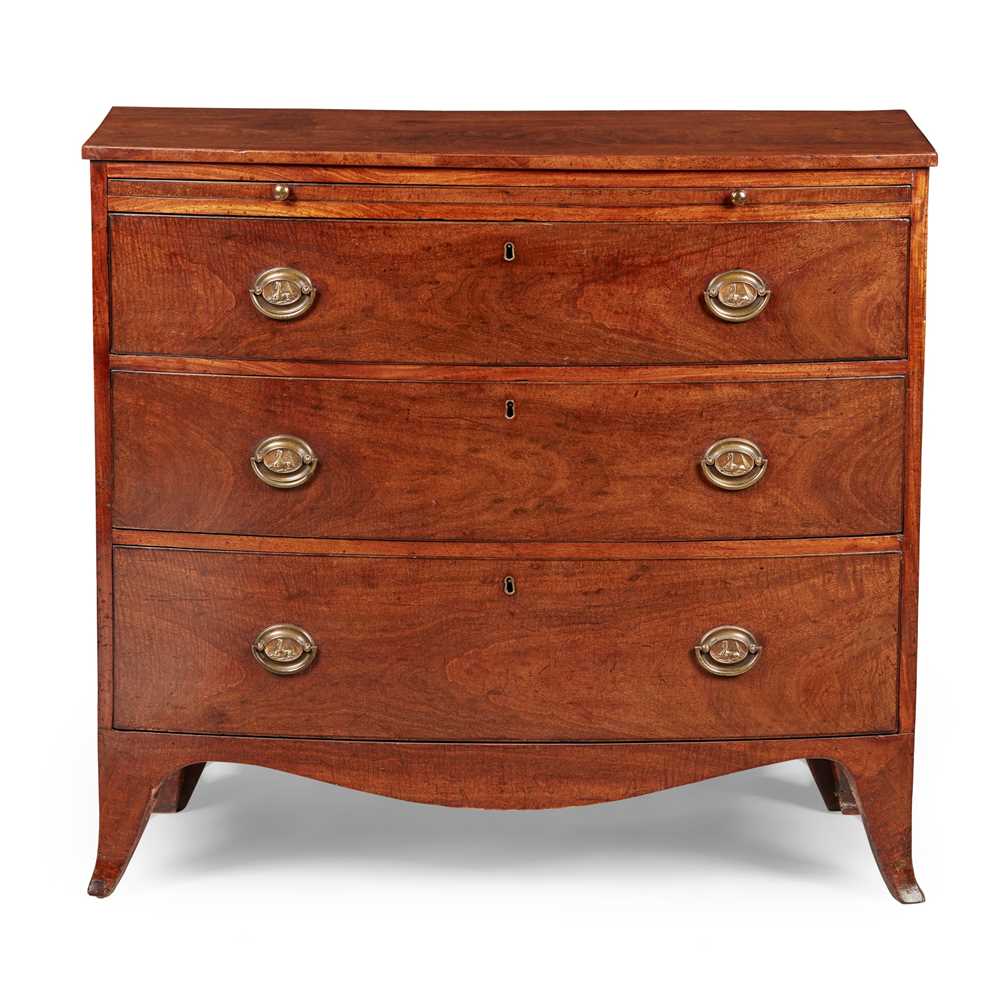 Appraisal: LATE GEORGE III MAHOGANY BOWFRONT CHEST OF DRAWERS LATE TH