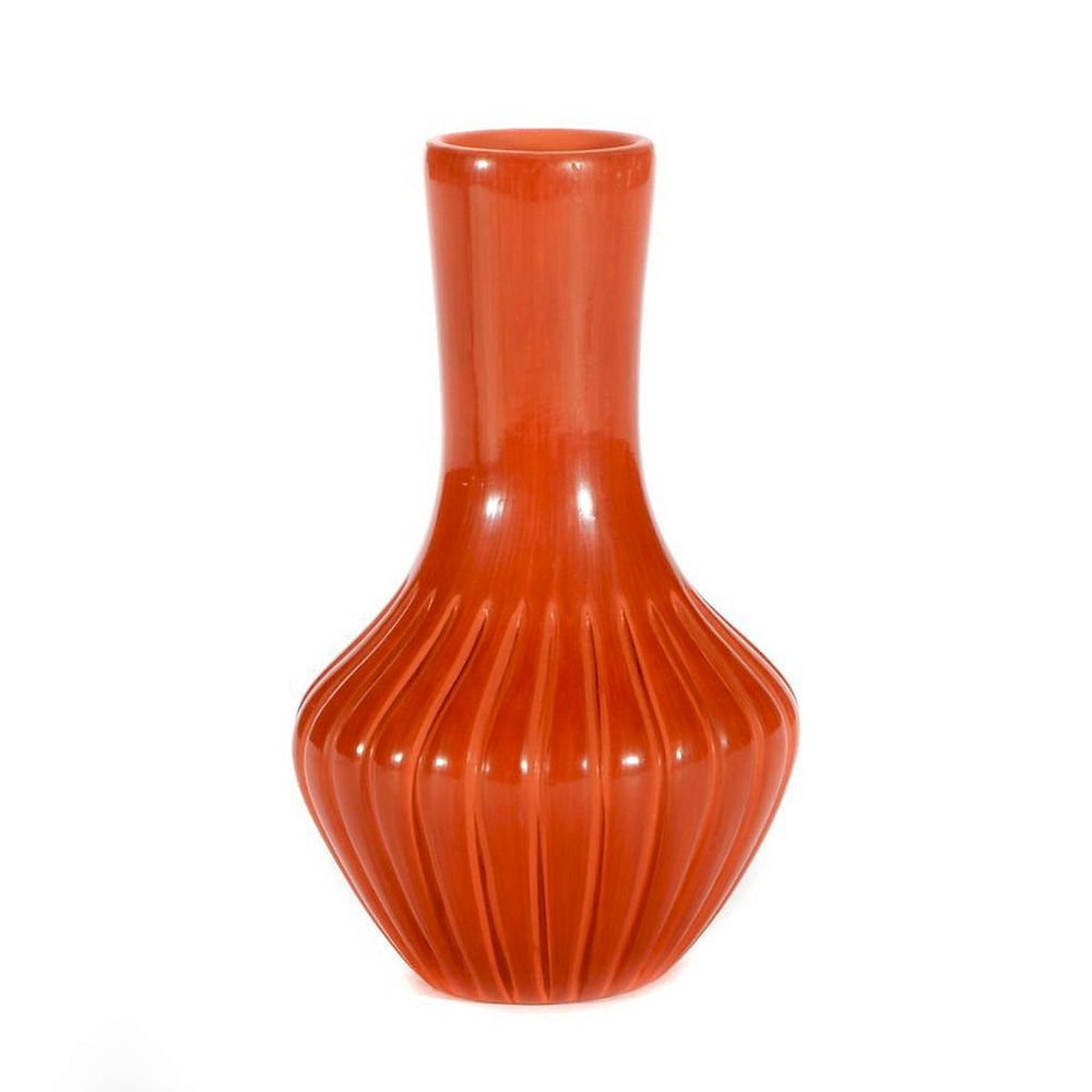 Appraisal: Jemez redware vase Jemez redware vase x by Pauline Romero