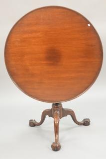 Appraisal: Kittinger Colonial Williamsburg mahogany Chippendale tip and turn tea table