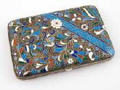 Appraisal: A fine Russian silver cloisonne enamel cigarette case by Dmitri