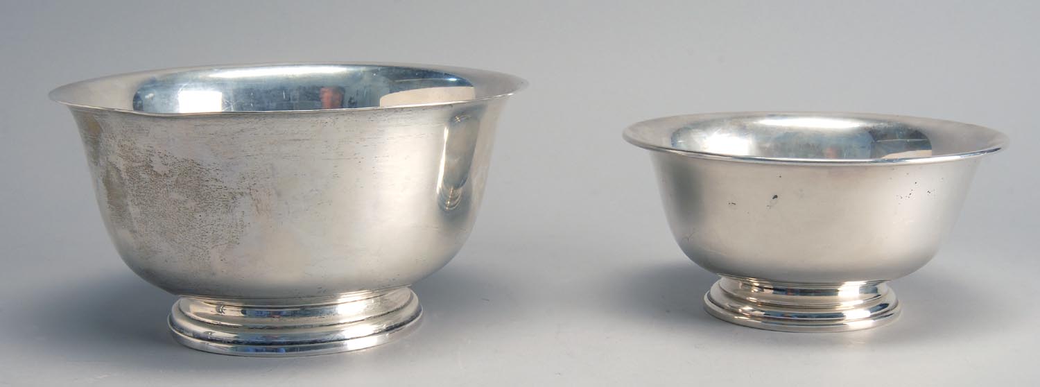 Appraisal: TWO STERLING SILVER PAUL REVERE-STYLE BOWLS by Manchester Silver Co