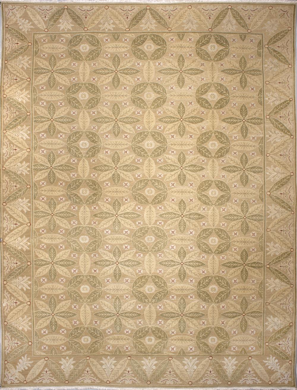 Appraisal: NEW LUXURY CONTEMPORARY ROMANIAN MEDALLION AND LEAF DESIGN WOOL RUG