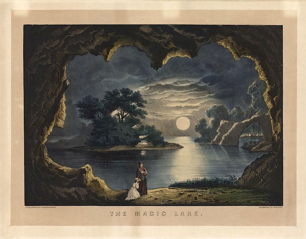 Appraisal: The Magic Lake - Original Medium Folio Currier Ives Lithograph